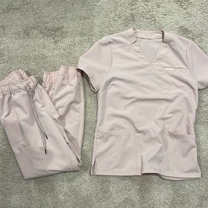 Soft pink Jaanuu scrub set